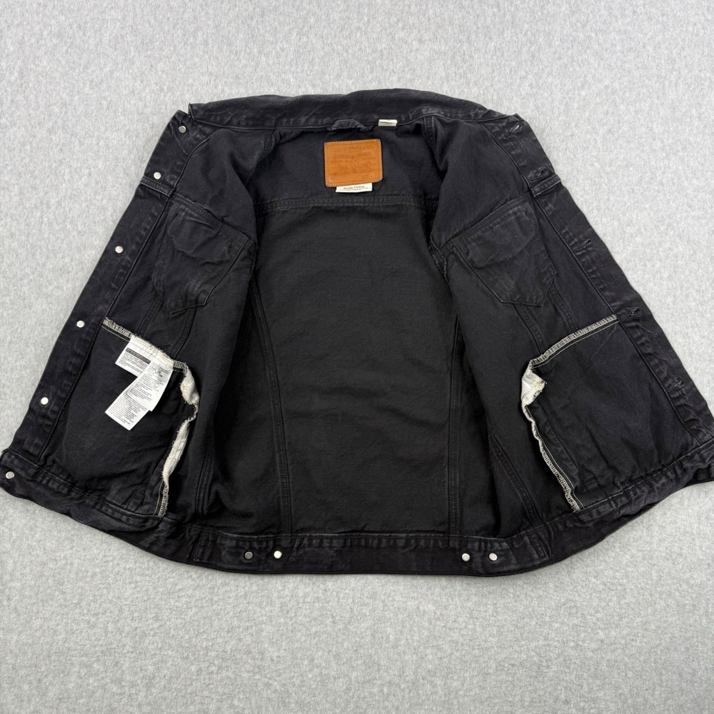 Levis Premium Vest Mens Large Black Trucker Big E Sleeveless Type 3 Jacket - Picture 5 of 10